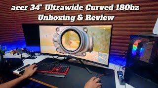 Acer Nitro ED3 34 inch Curved Gaming Monitor Unboxing and Review  Best Gaming Monitor [upl. by Bartolome]