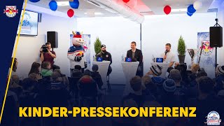 KinderPressekonferenz  EHC Red Bull München Eishockey 2023 [upl. by Annaehr]