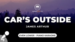 Cars Outside  James Arthur Even Lower Key  Piano Karaoke [upl. by Wendel]