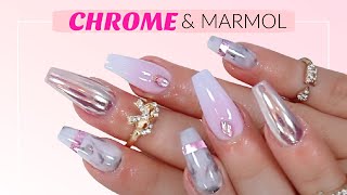 CHROME Marble and OMBRE Nails [upl. by Craven21]