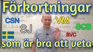 Vanliga förkortningar i samhället bra att veta SFI [upl. by Anaeco]