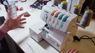 Brother 1034D Serger Quick Walk Through and Threading [upl. by Gottwald]