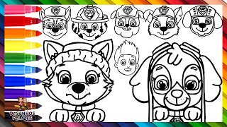 Desenhar e Colorir Todos os Personagens da Patrulha Canina 🐾🐶🎀❄️👮🚒👷🌊♻️🌈 Desenhos para Crianç [upl. by Navillus168]