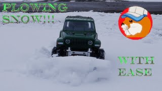 New Snow Plow On Axial Scx10 Jeep Wrangler New ESC And Plow Install Plus Servo Warning Tech Tips [upl. by Etnwahs]