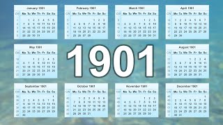 Calendar 1901 [upl. by Grochow]