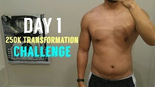 Body Transformation Day 1 250k Transformation Challenge  Aggressive Fat Loss  Fasting Weight Loss [upl. by Assirol]