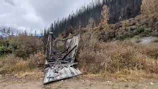 Wildfire damage to Cunningham Creek area near Wells and Barkerville BC [upl. by Retsae]