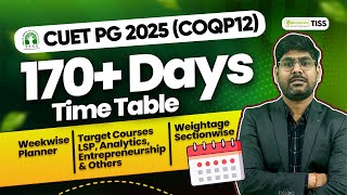 CUET PG TISS 2025 Complete 170 Days Preparation Planning For COQP12  WeekWise Planner [upl. by Nilloc]