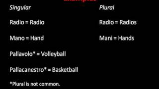 Italian Lesson n7  Singular plural masculine and feminine [upl. by Alcine37]