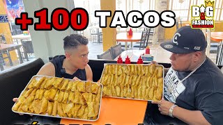 RETO EXTREMO 100 TACOS ¿ Quien COME MAS   Ale Minero [upl. by Oicirbaf299]