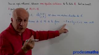 Seconde  Equation cartésienne  Exercices [upl. by Nesline]