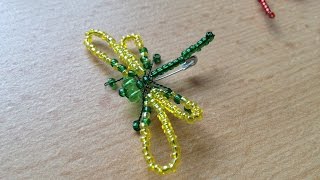 Grüne LIBELLE aus Glasperlen Brosche aus Glasperlen MODESCHMUCK Annas Perlen [upl. by Eecyaj226]