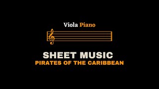 Pirates Of The Caribbean  Viola and Piano Sheet MusicScore [upl. by Senilec]