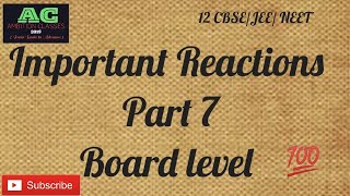 Important Reactions Part 7  Class 12 CBSE JEENEET ambitionclasses2019 😊😊😊 [upl. by Spector]