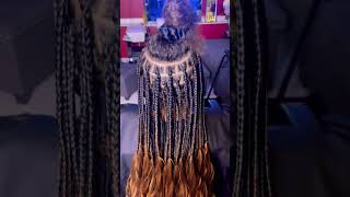 Knotless Box braids with curly ends natural feel shorts knotlessbraids subscribe like braids [upl. by Ramoj731]