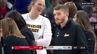 Last minute of the thrilling overtime in Nebraska vs Iowa WBB B1G tournament title game [upl. by Nahrut]