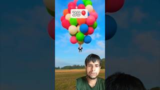 How Many Balloons Does It Take To Fly shorts mrbeast ballooning flyingchallenge crazyfly [upl. by Rance]