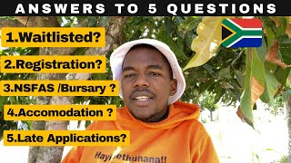 University Questions  Waitlisted Registration NSFASBursary  Late Applications [upl. by Amor582]