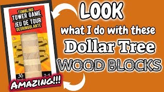 LOOK what I do with these Dollar Tree WOOD BLOCKS DOLLAR TREE DIY [upl. by Nimrak]