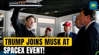 Donald Trump joins Elon Musk to watch SpaceX Starship test launch  N18G [upl. by Regnig714]