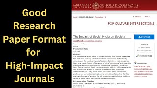 Research Paper Format For High Impact Journals [upl. by Allesor800]