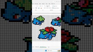 PART 62 EVOLUTION OF BULBASAUR EXCEL PIXEL ART funwithexcel grasstype gamefreakpokemon [upl. by Arelc]