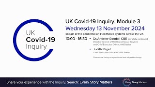 Covid 19 Inquiry  Module 3 Hearing  13 November 2024 AM [upl. by Nirb988]