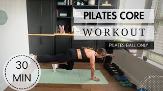 30 minute athome pilates core workout grab a pilates ball or pillow [upl. by Einohpets]