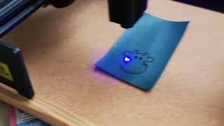 Neje laser master First test on leather cutting MASTER 2 35007W20W [upl. by Nibbor]