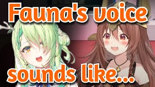 Korone Has a Very Unique Description of Faunas Voice Hololive [upl. by Enimsay808]