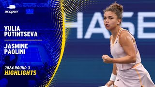 Yulia Putintseva vs Jasmine Paolini Highlights  2024 US Open Round 3 [upl. by Hujsak]