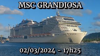 MSC Grandiosa saindo de Santos 02032024 [upl. by Osnohpla646]