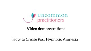 How to Create Post Hypnotic Amnesia Demonstration [upl. by Ecnerrot]