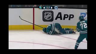 Macklin Celebrini Injury Vs Utah Hockey Club 2024 [upl. by Aidiruy]