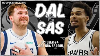 Dallas Mavericks vs San Antonio Spurs Full Game Highlights  Oct 24  2025 NBA Season [upl. by Enelak558]