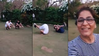 Archana Puran Singhs HANDSOME Sons Exercise In The Lawn During Lockdown [upl. by Oliver]