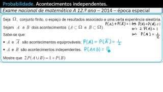 Acontecimentos Independentes  Acontecimentos Equiprováveis [upl. by Donni385]