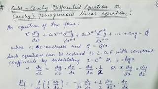 Cauchy Differential Equation [upl. by Aranaj646]