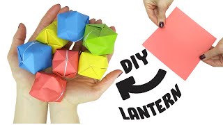 How to Make an Easy Paper Lantern Origami DIY Craft Idea [upl. by Sirad]