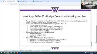 WCSD BOE November 6 2024 Budget Committee [upl. by Okimik]