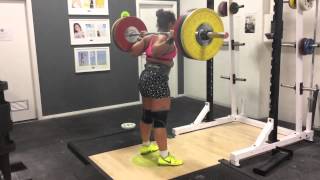 Clean Health Athlete Tahina 140kg x 2 high bar squats with 66X0 tempo [upl. by Hyacinthie]