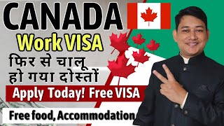 🇨🇦 Canada FREE work permit Visa GET RESUMED APPLY NOW  🇨🇦 CANADA WORK VISA 2024 [upl. by Nevaed654]