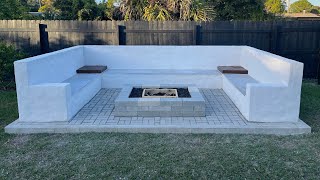 HOW TO BUILD A BACKYARD SEATING AREA WITH FIRE PIT  OUR BIGGEST DIY PROJECT YET [upl. by Lorien874]