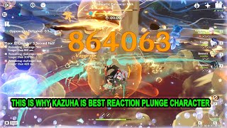 This is Why Kazuha is Best Reaction Plunge Character  Destroy 21M HP Boss with 2 Hit [upl. by Aerbua849]