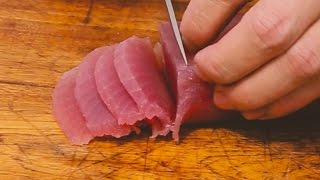 How to Make Yellowfin Tuna Sashimi [upl. by Frasch361]