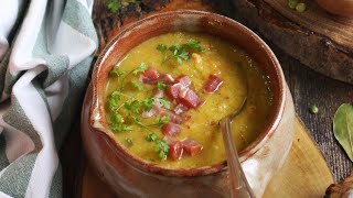 Recette  Soupe de pois cassés aux lardons [upl. by Nessie]