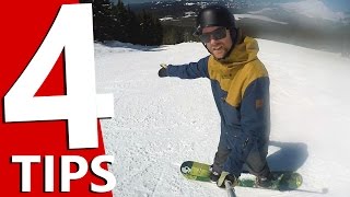 4 Tips to Point Your Snowboard Straight Downhill  Beginner Turns [upl. by Chuipek126]