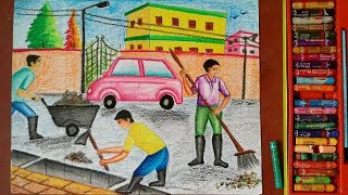 SWACHH BHARAT ABHIYAN DRAWINGPARAMPARIK BHARAT DRAWINGPAINTING SWACHH BHARAT [upl. by Shig293]