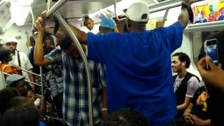 Man and women yelling at each other on NYC subway [upl. by Daloris]