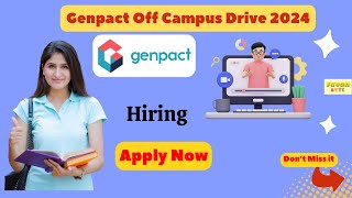 Genpact Off Campus Drive 2024  Any Graduate [upl. by Merridie602]